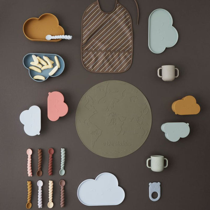 Chloe Cloud Plate & Bowl - Ice blue/Choko par OYOY Living Design - OYOY MINI - Baby Bottles & Mealtime | Jourès Canada