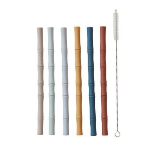 Bamboo Silicone Straw - Pack of 6 - Cold colors par OYOY Living Design - OYOY MINI - Cups, Sipping Cups and Straws | Jourès Canada