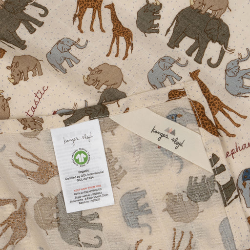 Muslin Swaddles - Pack of 3 - Elephantastic par Konges Sløjd - The Safari Collection | Jourès Canada