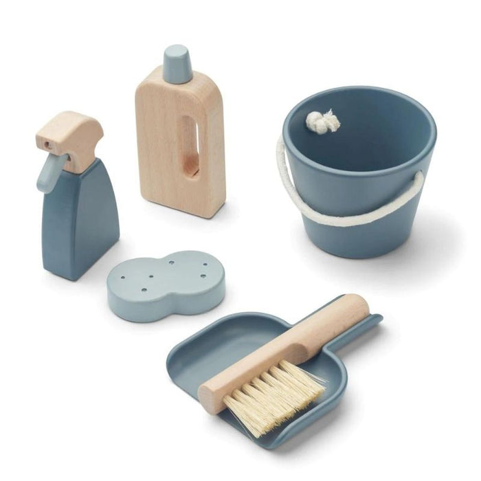 Kimbie Wooden Cleaner Set - Whale blue par Liewood - Baby - 6 to 12 months | Jourès Canada