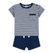 Short and T-Shirt Set - 1m to 18m - 2-pces -  Blue / Stripes par Petit Bateau - Clothing | Jourès Canada