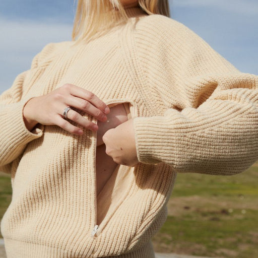 Pull Over - XS to XL - Breasfeeding sweater - Beige par Tajinebanane - Nursing Clothes | Jourès Canada