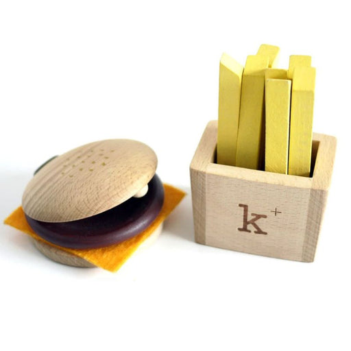 Wooden Hamburger and Fries - Musical set par kiko+ & gg* - Musical toys | Jourès Canada