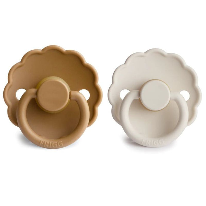 6-18 Months Daisy Silicone Pacifier - Pack of 2 - Cappuccino / Cream par FRIGG - Baby | Jourès Canada