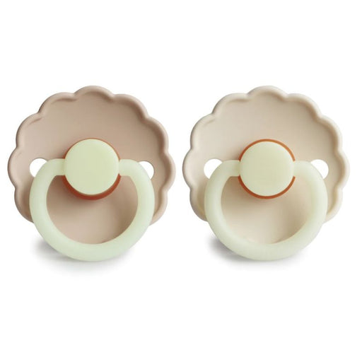 Night - 6-18 Months Daisy Night Silicone Pacifier - Pack of 2 - Croissant / Cream par FRIGG - Instagram Selection | Jourès Canada