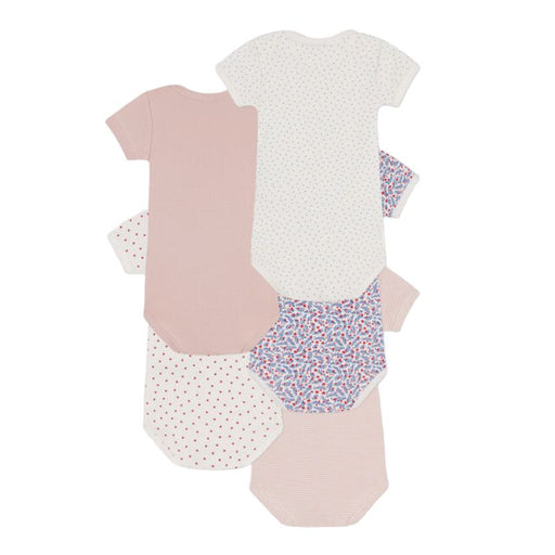 Short Sleeves Cotton Bodysuits - Pack of 5 - 3m to 24m - Pink flowers par Petit Bateau - Pants & Shorts | Jourès Canada