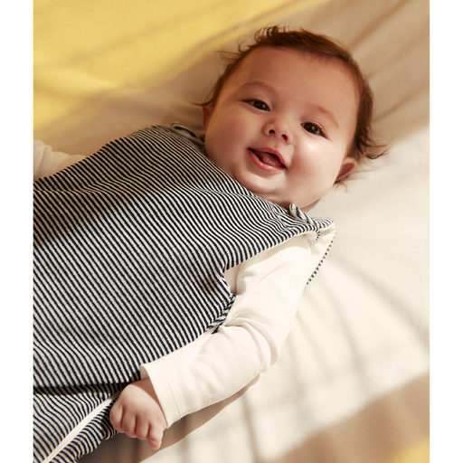 Velour Sleeping Bag for Baby - Newborn to 18m - Stripes par Petit Bateau - Pajamas, Baby Gowns & Sleeping Bags | Jourès Canada