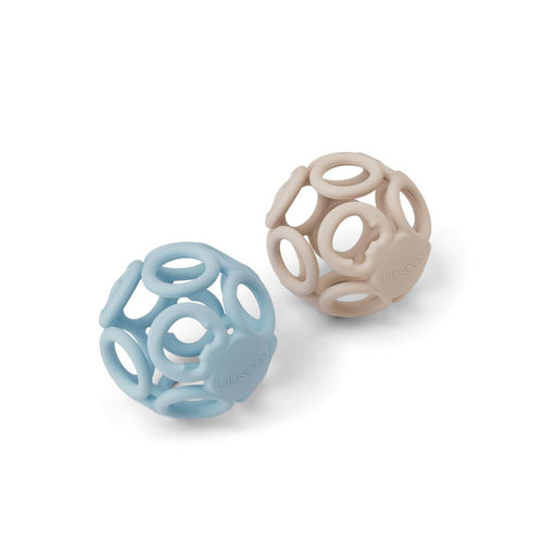 Silicone Jasmin teether ball - Blue multi mix - Pack of 2 par Liewood - Baby | Jourès Canada