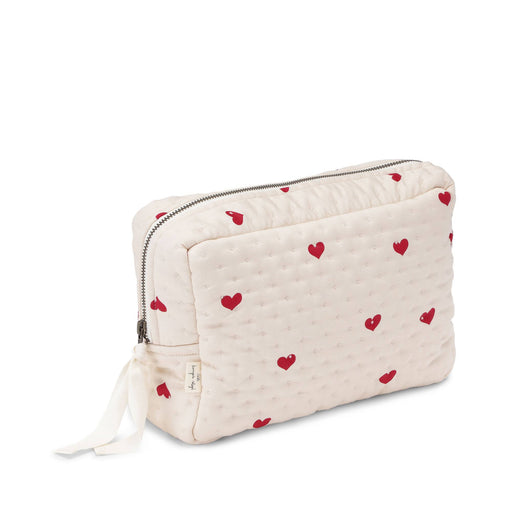 Quilted Toiletry Bag - Large - Amour rouge par Konges Sløjd - The Love Collection | Jourès Canada