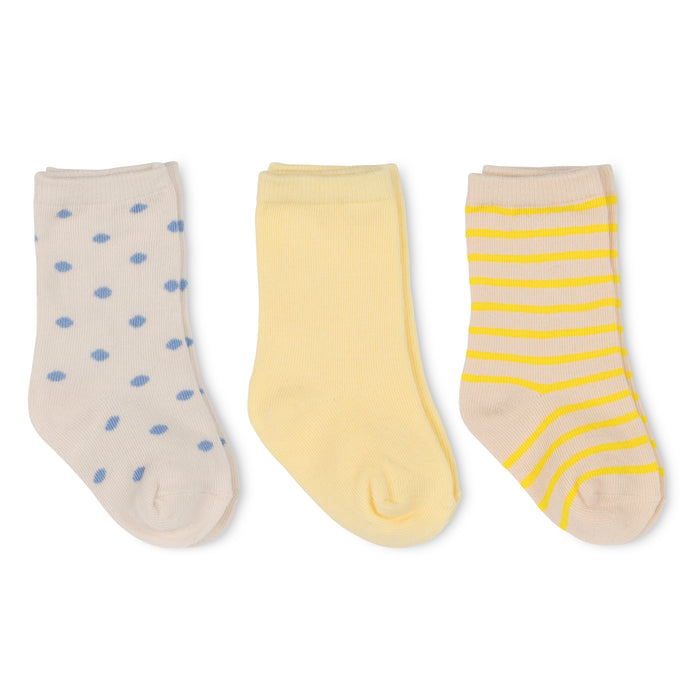 Rib socks - Pack of 3 - Golden haze/Stripe/Dot par Konges Sløjd - Baby Shower Gifts | Jourès Canada