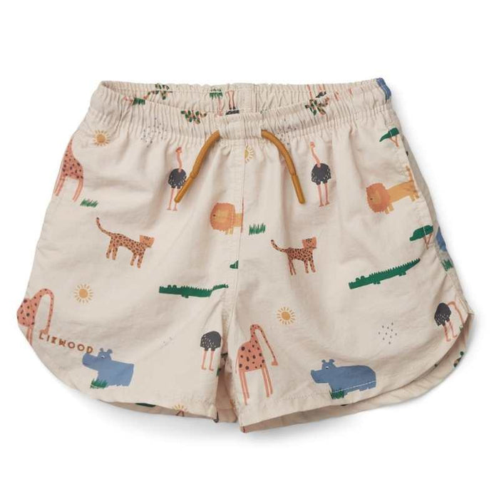 Aiden Board Shorts With Pockets - Safari/Sandy mix par Liewood - Clothing | Jourès Canada
