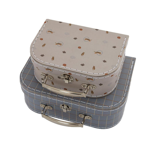 Mini Suitcase Tiger & Grid - Set of 2 - Blue & Clay par OYOY Living Design - Storage | Jourès Canada