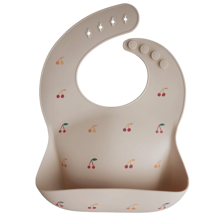 Adjustable waterproof silicone Baby Bib - Cherries par Mushie - Baby | Jourès Canada