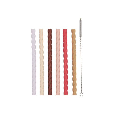 Mellow Silicone Straw - Pack of 6 - Warm colors par OYOY Living Design - OYOY MINI - Cups, Sipping Cups and Straws | Jourès Canada