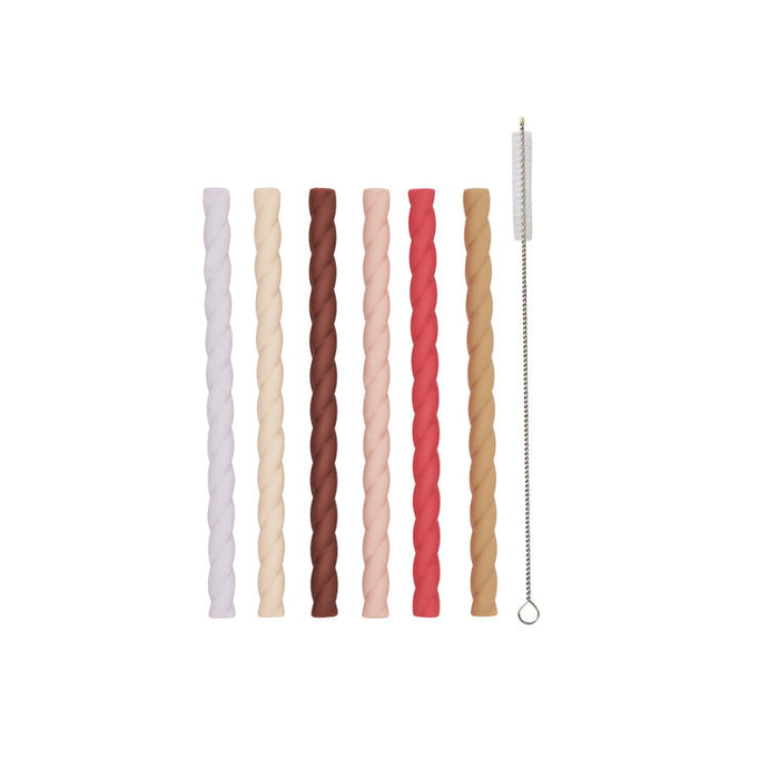 Mellow Silicone Straw - Pack of 6 - Warm colors par OYOY Living Design - OYOY MINI - Baby Bottles & Mealtime | Jourès Canada