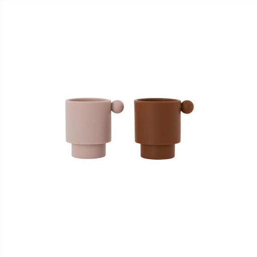 Tiny Inka Cup - Pack of 2 - Caramel / Rose par OYOY Living Design - OYOY MINI - Cups, Sipping Cups and Straws | Jourès Canada