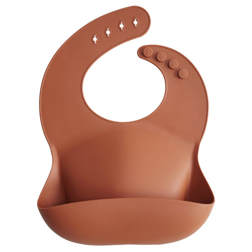 Adjustable waterproof silicone Baby Bib - Clay par Mushie - Bibs | Jourès Canada