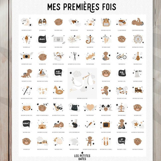 "Mes Premières Fois" Milestones poster and stamp - Dark skin par Les Petites Dates - Instagram Selection | Jourès Canada