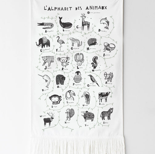 Animal Alphabet Printed Tapestry - French Edition par Wee Gallery - Alphabet & Numbers | Jourès Canada