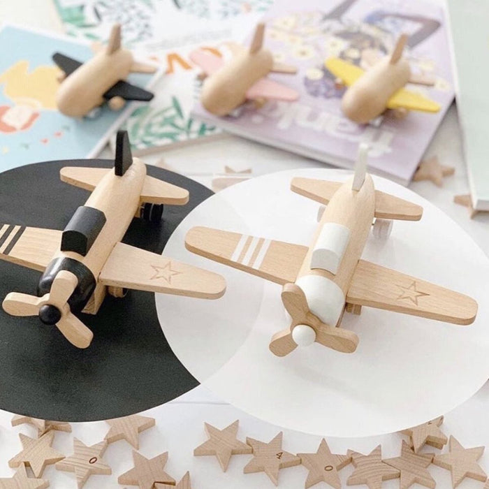 Wooden Friction Propleller Plane - Hikoki par kiko+ & gg* - Cars, Trains & Planes | Jourès Canada
