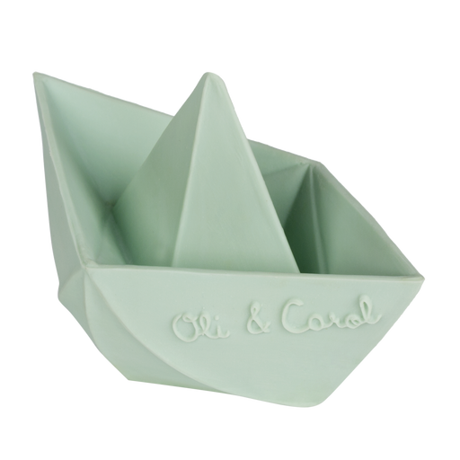 Teether bath toy - Carol Origami Boat - Mint par Oli&Carol - Bath toys | Jourès Canada