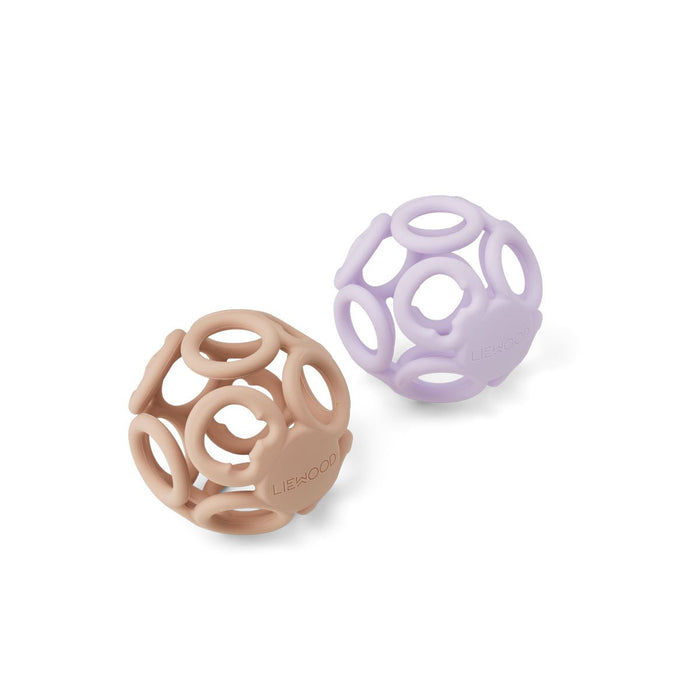 Silicone Jasmin teether ball - Pink multi mix - Pack of 2 par Liewood - Baby | Jourès Canada