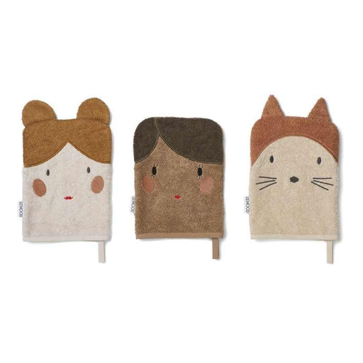 Sylvester Washcloths - Pack of 3 - Doll/Sandy Mix par Liewood - Baby | Jourès Canada