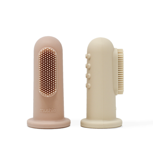 Kids Finger Toothbrush - Shifting Sand/Blush par Mushie - Instagram Selection | Jourès Canada